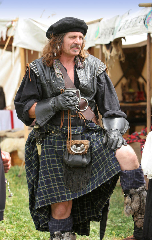 Traditional tartan kilt in Highland dress